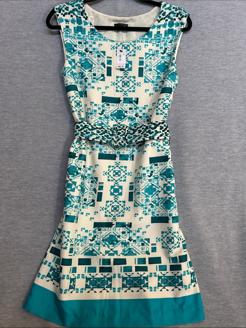 THE LIMITED Aztec Southwest Rodeo 70s Inspired  Lined Shift Dress With Belt